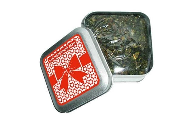 Чай улун(оолонг) подарочный 45г в жестяной банке с логотипом клиента