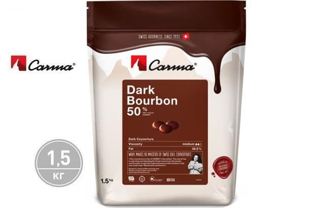 Carma – Темный шоколад Dark Bourbon 50% какао (CHD-O030BURBE6-Z71) 1,5кг