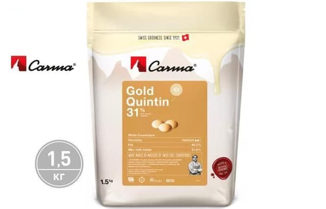 Carma – Белый шоколад Carma Gold Quintin 31% какао (CHW-R118GOLDE6-Z71) 1,5кг