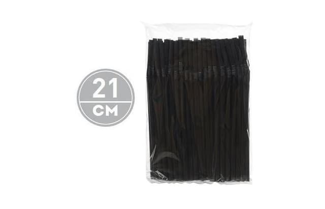 Трубочки для коктейлей, гофра, черные, 21см, D=5мм, в упаковке по 1000шт.