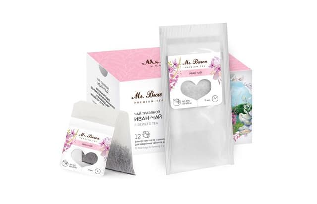 Чай в пакетиках для чайника «Mr.Brown» иван-чай 12х4г в коробках по 5 пачек