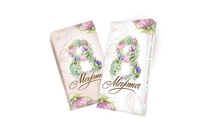 Шоколад к празднику 8 марта молочный 140х27г 1