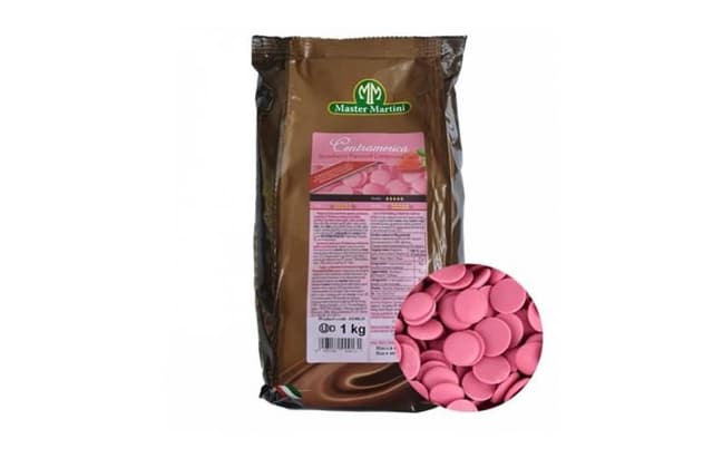 Master Martini –  Глазурь "Centramerica Rosa Fragola Dischi «Чентрамерика Роза Фрагола Диски»"1 кг в коробке 10*1кг.