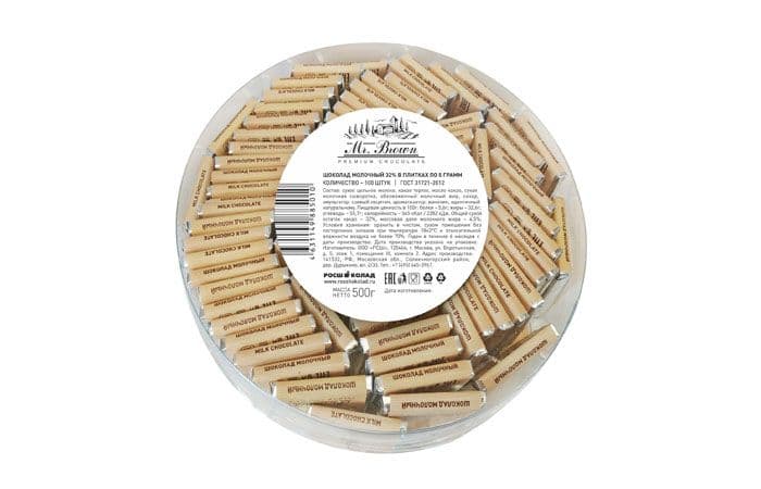 Шоколад «Mr.Brown» 100х5г молочный, серебро 2