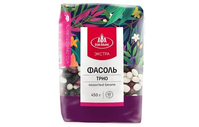 Агро-Альянс – фасоль трио Экстра 450г в упаковке по 8 штук