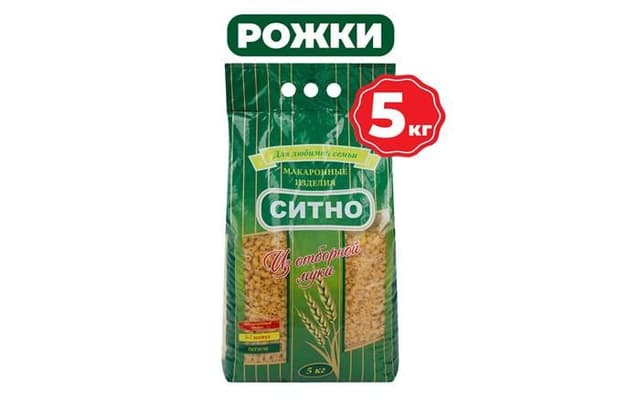 СИТНО – Макароны Рожки 5кг, группа B, в упаковке по 5шт.