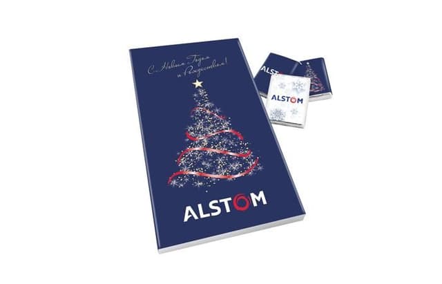 Шоколадный набор «Пенал» 150г из 15 шоколадок 10г с логотипом клиента