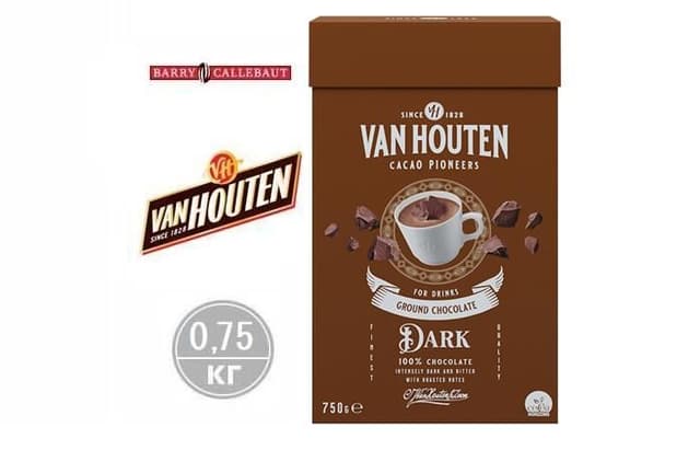 Van Houten – Горячий шоколад VH Ground Dark Chocolate Drink (VM-54627-V99), 0,75кг