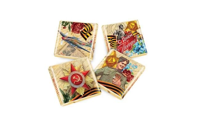 Шоколад к празднику 9 мая День Победы! 1000х5г молочный золото