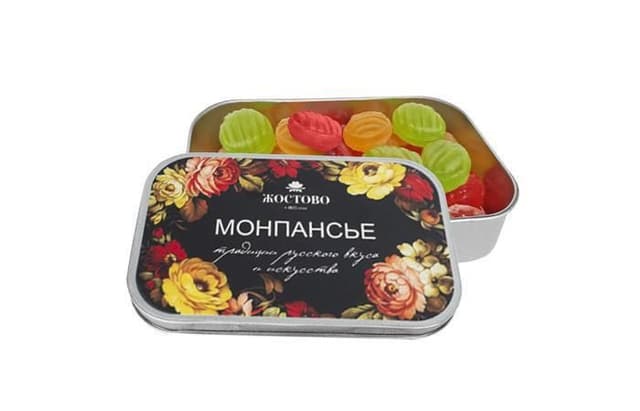 Монпансье с логотипом клиента 70г с прямой печатью по баночке