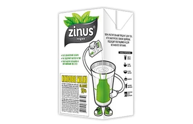 ZINUS –  Кокосовый напиток 1л (19%) в упаковке по 12шт.
