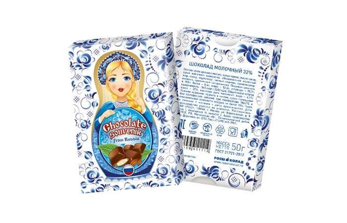 Шоколад 50г «Матрешка» молочный в картонной упаковке 1