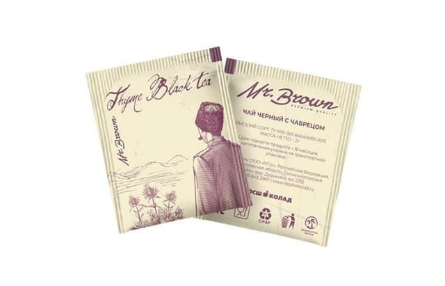 Mr.Brown - чай пакетированный черный с чабрецом 300х2г в конверте